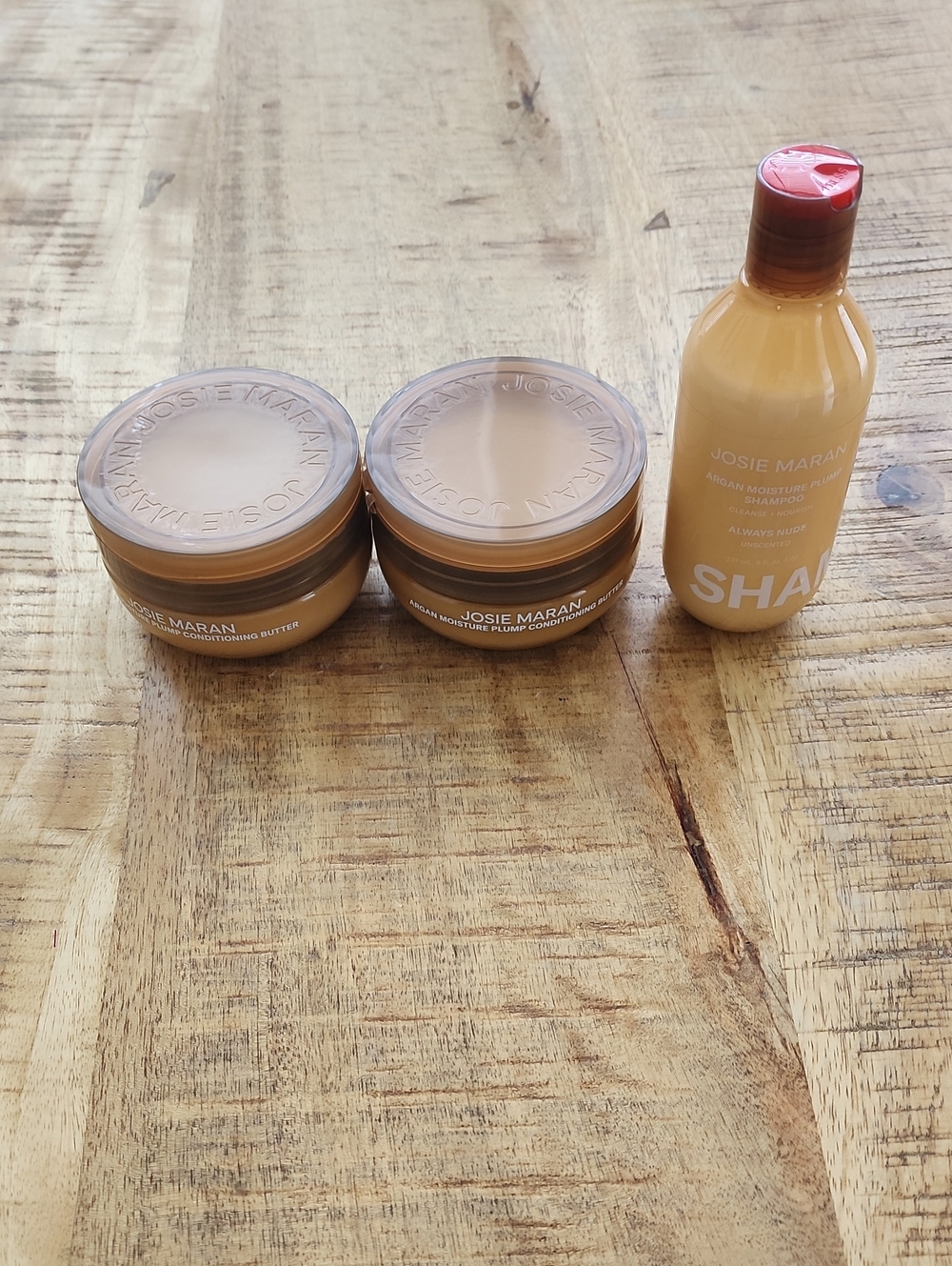 JOSIE MARAN Argan Shampoo and Conditioner Bundle Always Nude Unscented Set of 3